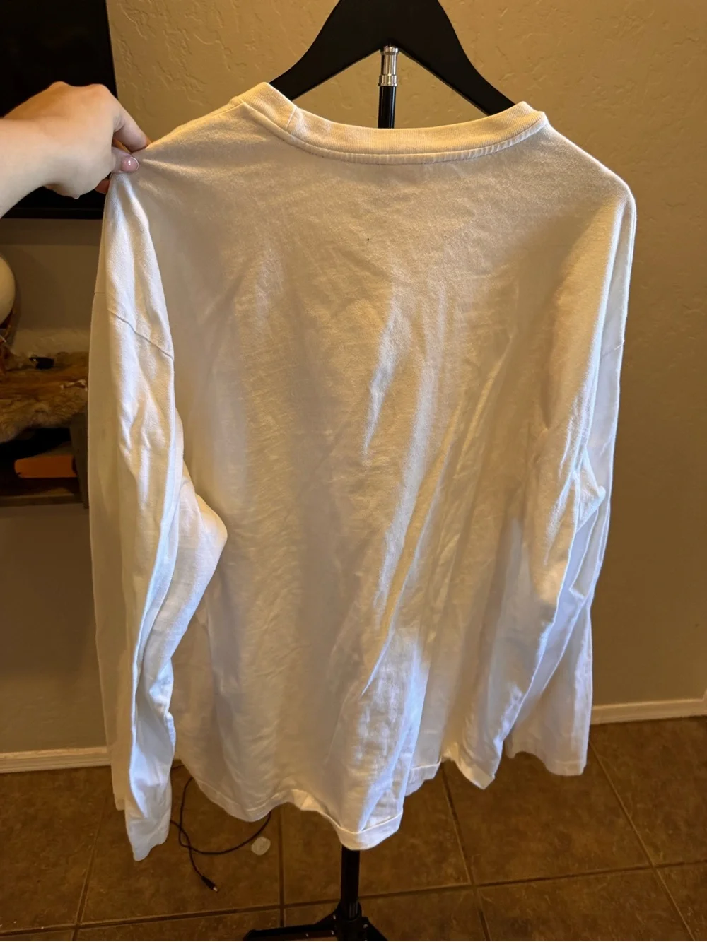 Old Navy White Cotton Crewneck Long Sleeve Tee